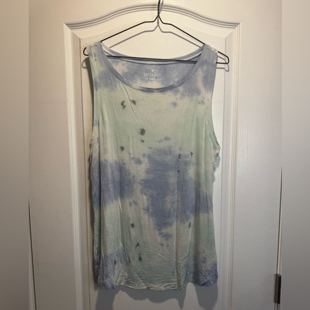 American Eagle Outfitters Tie-Dye Tank Top - Blue and Green